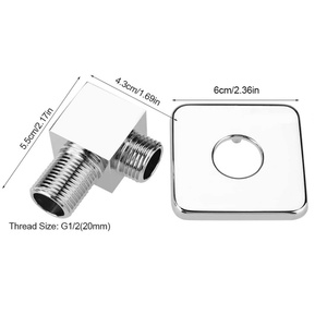 Wall Outlet Elbow G1/2 Solid Brass Square <b>Hand</b> Shower Outlet Elbow Handheld Shower Hose Connector for Home Bathroom Hotel - Product Image 2