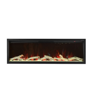 Caminetto Elettrico da <span class=keywords><strong>Parete</strong></span> per Interni con Luce LED Nera, Fiamma Finta Rossa, Stile Trendy - Product Image 5