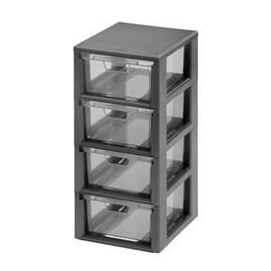 Micro Line 4 <b>Drawer</b> Chest Graphite <b>Storage</b> Organizer Desktop Use - Product Image 1