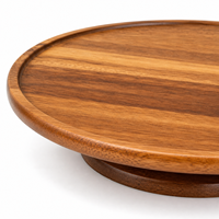 Organisateur rotatif personnalisé en bois d'acacia de 12 pouces pour la cuisine, la table à manger et le rangement domestique