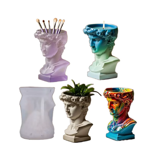 Molde de resina de estatua de <span class=keywords><strong>David</strong></span>, portavelas, moldes de silicona de fundición de resina para decoración del hogar y fabricación de velas, molde de estatua de <span class=keywords><strong>David</strong></span> - Product Image 1