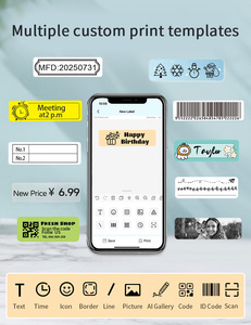 新型便携式热敏标签打印机 203dpi 15mm 纸张尺寸 900mAh 电池 无墨 家用 儿童 学校 小型贴纸 OEM - Product Image 5