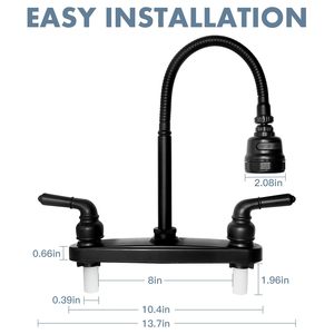 Dual-Handle Cold Hot Plastic Wall-Mounted <strong>RV</strong> Kitchen <strong>Faucet</strong> 360-Degree Rotating Double-Interface Sink Bright Chrome Plated - Product Image 6
