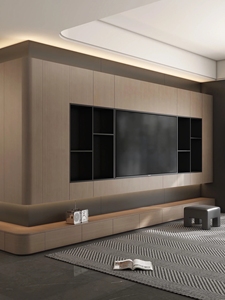 Adjustable <b>Modern</b> Film Television Background Cabinet Integrated Embedded Storage Immersive Home Theater Design for Living Room - Product Image 2