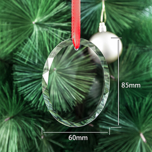 All'ingrosso K9 bianco di vetro ornamenti natalizi personalizzati ciondolo di cristallo personalizzato ornamenti natalizi - Product Image 5