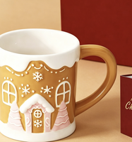 Mug à café en céramique de Noël, design maison de biscuits, cadeau amusant et mignon, boîte incluse, 30 oz, maman, enfants, papa