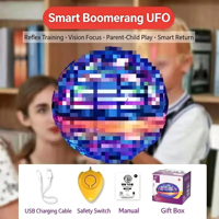 Disque volant et balle volante LED lumineux à commande manuelle, version améliorée 2026, cadeau de Noël pour garçons et filles de 6 ans et plus