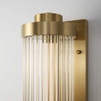 Appliques murales LED en cuivre sur mesure pour hôtel, corps doré et noir, verre cristal, pour chambre à coucher