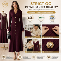 Nouvelle arrivage de robe longue en tricot de viscose élégante à simple boutonnage qui définit la taille