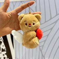 Meilleures ventes : Porte-clés et pendentifs pour sacs à main en forme d'ours en peluche crème, mignon, 3D, doux, pour cadeaux d'anniversaire