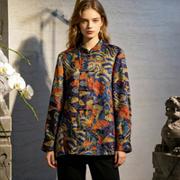 Nouvelle veste de mode en soie à broderie lourde, style chinois, grande taille, design polyvalent, simple boutonnage F9611
