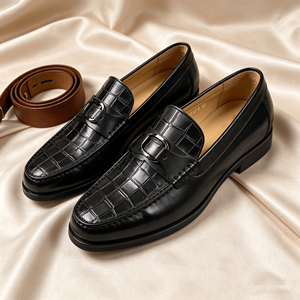 <span class=keywords><strong>Mocasines</strong></span> Impermeables y Transpirables, <span class=keywords><strong>Mocasines</strong></span> Negros con Hebilla en V y Estampado de Cocodrilo para Hombre, Zapatos de Vestir Formales de Cuero, Zapatos Casuales Sin Cordones - Product Image 5