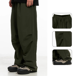 โรงงาน YUCE ขายส่งกางเกงขายาวทรงพาราชูท ผ้าฝ้าย 100% สไตล์ City Boy <span class=keywords><strong>Techwear</strong></span> ขอบเอวยางยืดปรับได้ กางเกงผู้ชาย - Product Image 3