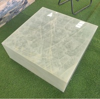 Socle en marbre naturel onyx, rose, vert, blanc, table basse rectangulaire en pierre cubique