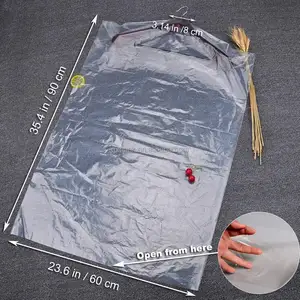 일회용 의류 커버 백 안전 경고 단어와 함께 인쇄 된 롤에 투명 표준 드라이 클리너 가방