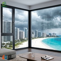 Ventana Abatible de Aluminio Delgada con Rotura de Puente Térmico, Certificada por NFRC y AAMA, Resistente a Impactos de Huracanes, Insonorizada, para Baño, Marca Topbright