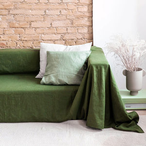 Bán Buôn Tùy Chỉnh Thiết Kế Sang Trọng Đồng Bằng Hữu Cơ Mềm Lanh Lanh Sofa Slipcover 3 Ghế Thêm Lớn Đi văng Bìa - Product Image 3