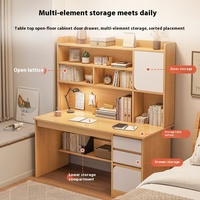 Bureau moderne simple en bois massif avec intégration de bambou Étagère de bureau pour les études à domicile ou au bureau pour les étudiants