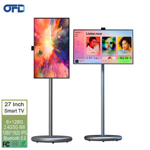 27 pollici Android 13 ricaricabile 4K Mini Smart LCD TV per interni 6GB + 128GB Touch Screen televisore con retroilluminazione a LED fotocamera portatile
