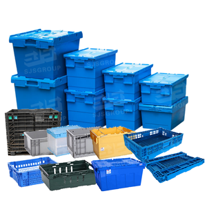 Oblique Plug-in Logistics Plastic Box With Cover And Stack Plastic Crates For Storage And Delivery Storage Box