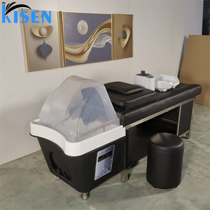 Kisen Mobile Professional Hair Washing Massage Chair Shampoo Bowl <b>Bed</b> Spa Heated Head Water Therapy Shampoo <b>Bed</b> with Steamer - Product Image 2