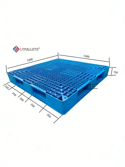 LYPALLETS Reversible Heavy Duty Pallets 4-Way Entry PP Reversible Plastic Pallets for Bag Products Racks Stacking