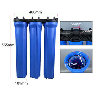 Sistema de filtración de agua para toda la <span class=keywords><strong>casa</strong></span> manual de 3 etapas Filtros de bloque de carbón y sedimentos azules grandes de 20 pulgadas para uso doméstico en exteriores - Product Image 4