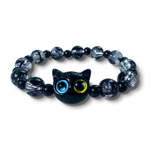 Produit transfrontalier très vendu : Bracelet unisexe en PVC plaqué argent, fait main, écologique, avec perles motif <span class=keywords><strong>chat</strong></span> 18mm, design de <span class=keywords><strong>niche</strong></span>, <span class=keywords><strong>pour</strong></span> couple et amis - Product Image 3