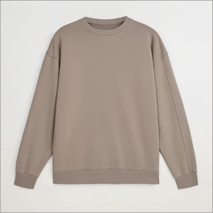 Sweat-shirt à col rond en coton biologique personnalisé pour hommes, motif solide avec impression de décharge, technique de lavage du logo avant - Product Image 1