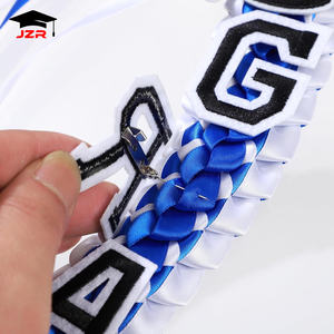 毕业花环 2025届毕业典礼丝带双层编织项链 手工制作花环 为毕业生祝贺 高年级学生 - Product Image 3