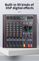 Console de mixage audio USB 6 canaux XTUGA de haute qualité pour DJ à domicile, karaoké, enregistrement sur ordinateur, effets DSP