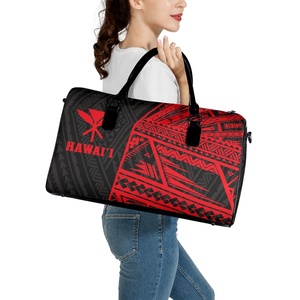 Haute qualité étanche PU main <span class=keywords><strong>voyage</strong></span> sac en cuir polynésie Hawaii fleur impression élégant grande capacité sac de <span class=keywords><strong>voyage</strong></span> - Product Image 4