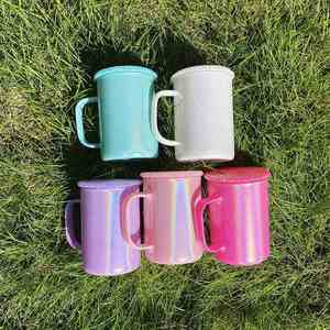 Tazas de Café de Vidrio Brillante de 17 oz para Sublimación, con Tapas de Plástico PP Brillante de Colores - Product Image 4