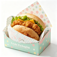 Papier d'emballage en gros pour petit-déjeuner, anti-taches, pour restaurants, boîte à hamburger, boîte à pain grillé pour sandwich