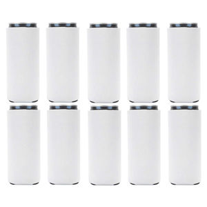 Vente en gros de glacières slim en néoprène blanc et noir vierges à sublimation personnalisées - Product Image 2