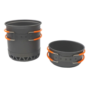 Set di Pentole Portatile per <span class=keywords><strong>Campeggio</strong></span> con Stoviglie Anodizzate, Pentola Termica e Bollitore per Viaggi e Avventure nella Natura - Product Image 3