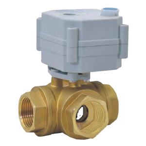 12V 24V DC 220V מיני C5303 פליז שליטה תלת כיוונית שסתום כדור מיקרו חשמלי שסתום כדור מים מפעיל חשמלי - Product Image 2