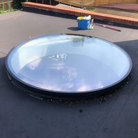 Claraboya Redonda con Marco de Aluminio, Ventana de Techo con Cúpula de Vidrio Laminado Templado para Villas, Hoteles y Edificios Comerciales