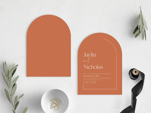 Tarjetas de invitación de boda de arco naranja personalizadas de lujo, varios festivales, tarjeta de felicitación del Día de la madre, tarjetas de menú de fiesta privada - Product Image 4