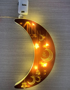 2025 nouveau Eid Mubarak décoration lumière LED étoile lune pendentif <span class=keywords><strong>château</strong></span> en forme de lumières suspendues - Product Image 4