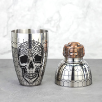Shaker à cocktail Cobbler unique en forme de tête de crâne, 550 ml, lourd, pour bar, martini, margarita, mélange de vins, avec filtre intégré