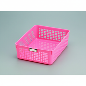 Cesto portaoggetti orizzontale nome Inomata B5 in colore rosa - Product Image 1