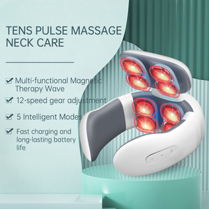Masajeador de cuello con vibración Shiatsu de tejido profundo con calor TENS Pulse Relief Producto de cuidado de la salud para el dolor de cuello y hombros - Product Image 5