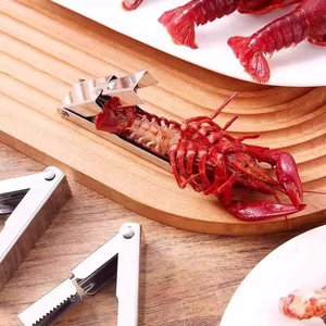 Éplucheur de crevettes en acier inoxydable, outil automatique à ressort pour retirer les coquilles de crevettes, outil pour fruits de mer - Product Image 2