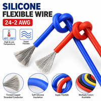 Câble d'alimentation électrique isolé en silicone ultra souple et hautement flexible pour applications de batterie et électroniques, fil de silicone 10 AWG