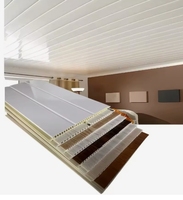 Plafond carré en PVC imitation bois, design artistique moderne, personnalisé, insonorisé, ignifuge, imperméable, écologique, prix usine Fulin