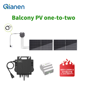 QIANEN Sistema de Paneles Solares de <span class=keywords><strong>1200W</strong></span> para Hogar, Conexión a Red, Controlador MPPT, <span class=keywords><strong>Microinversor</strong></span> de Silicio Policristalino para Balcones, Instalación Rápida - Product Image 2