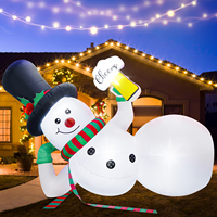 Décoration de Noël Gonflable Bonhomme de Neige Extérieur Jardin Pelouse Bonhomme de Neige Gonflable avec Lumières LED
