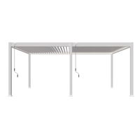 Pergola motorisée extérieure personnalisée de différentes tailles en aluminium avec toit à persiennes à cadre enduit de poudre