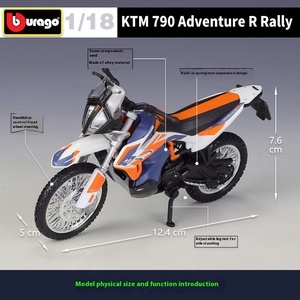 Bburago 1:18 KTM 790 avventura R Rally simulazione in lega fuoristrada moto pressofusa modello giocattolo - Product Image 2